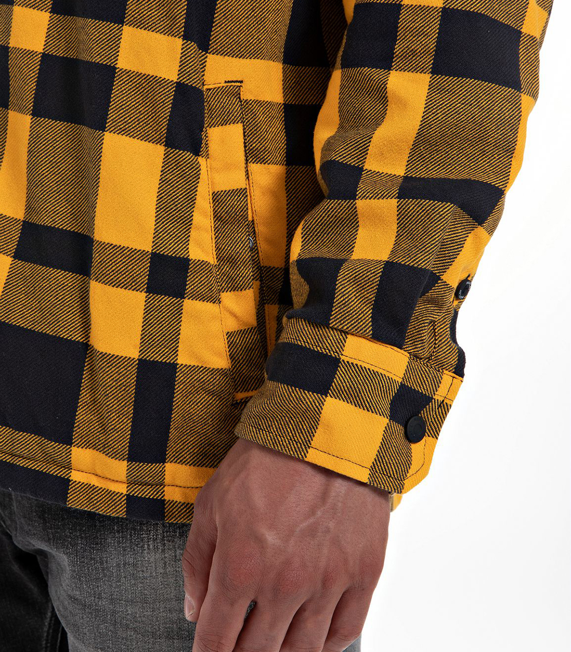 イエローチェックコットンツイルシャツパーカー 詳細画像 イエロー 3